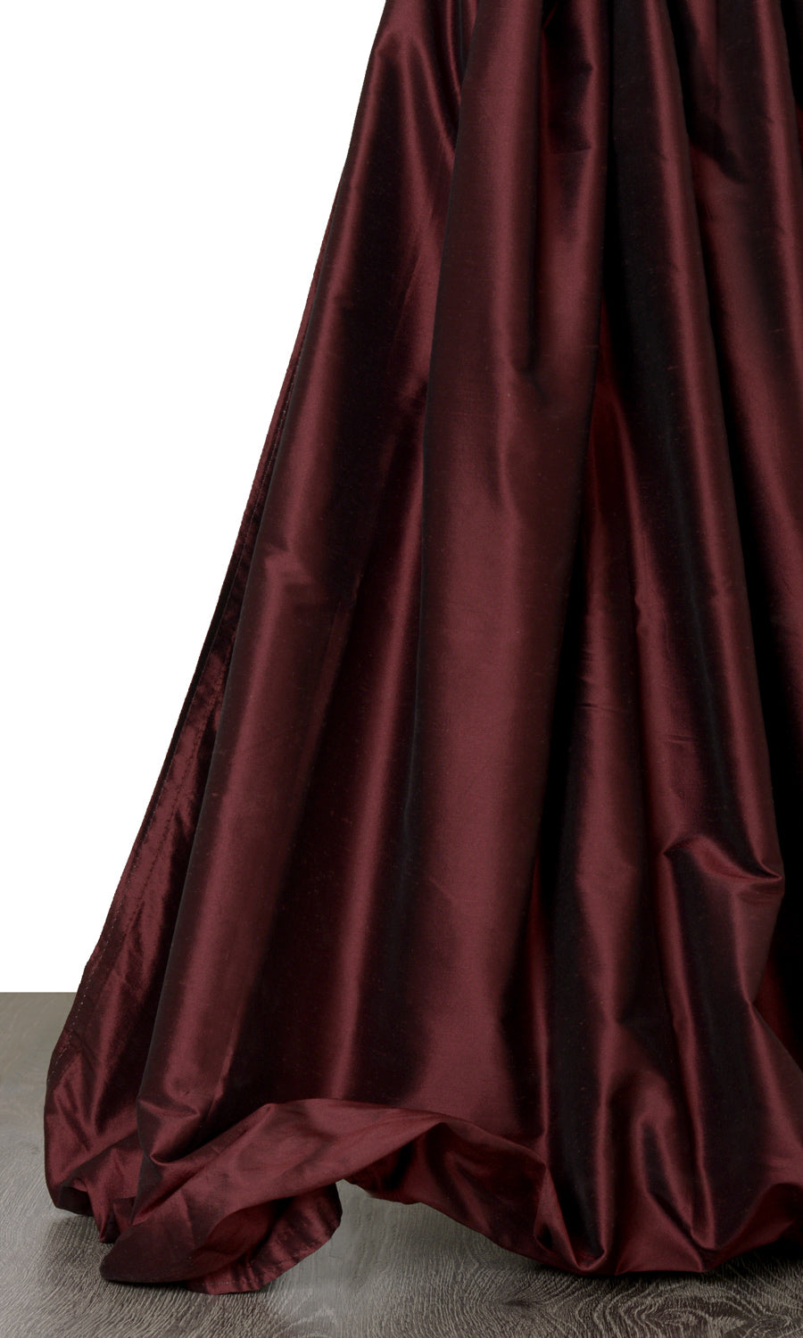 Shantung Silk Window Treatments Fabric By the Yard (Wine Red/ Maroon)