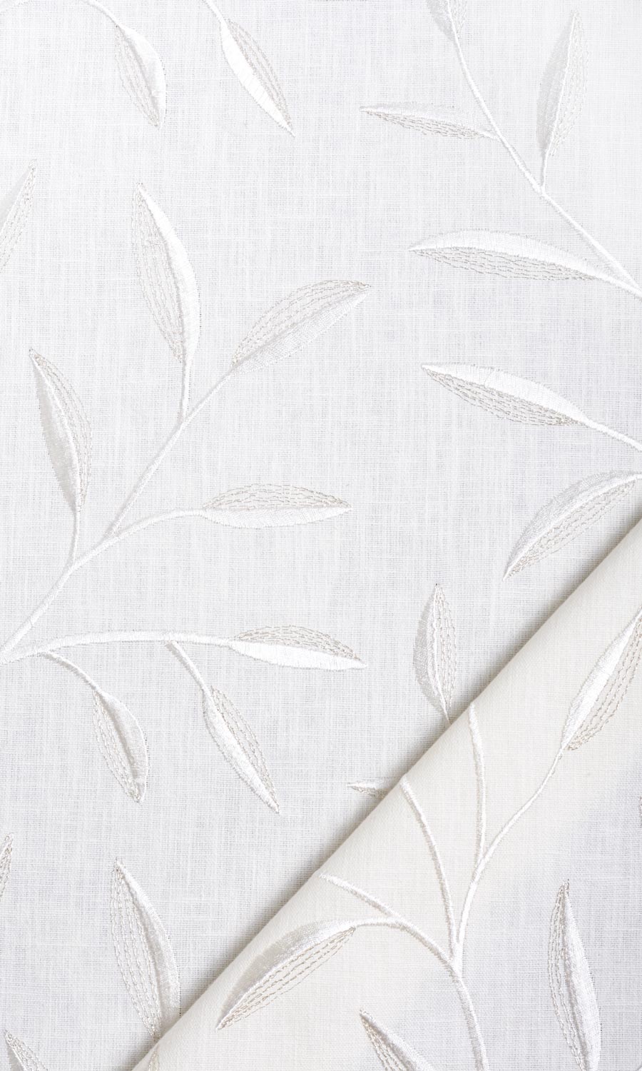 Floral Embroidery Home Textile Fabric Material By the Yard (White/ Cream)