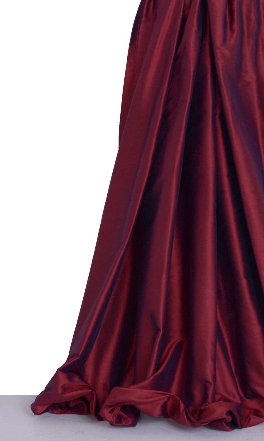 Shantung Silk Window Treatments Fabric Sample (Crimson Red)