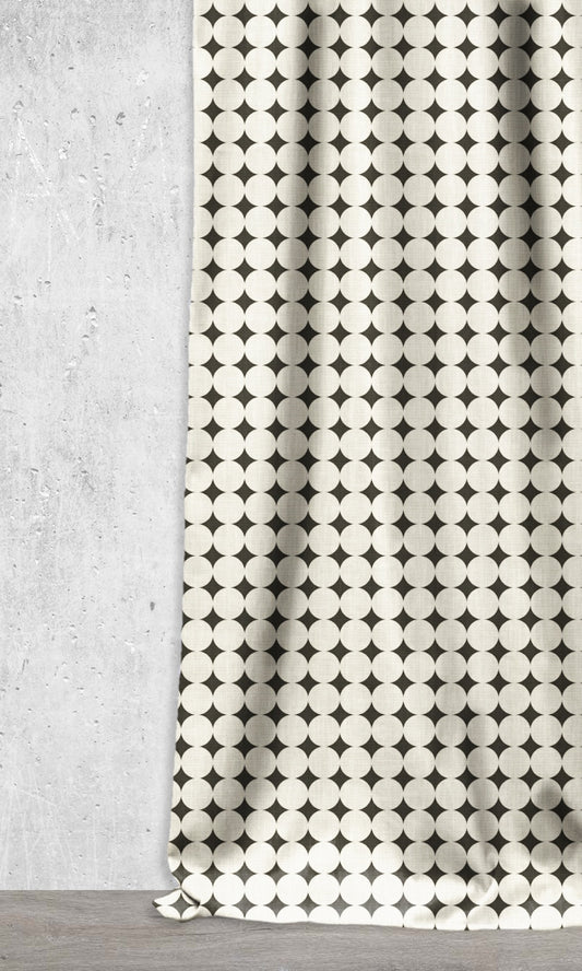 Print Home Décor Fabric By the Metre (Black/ Ivory)