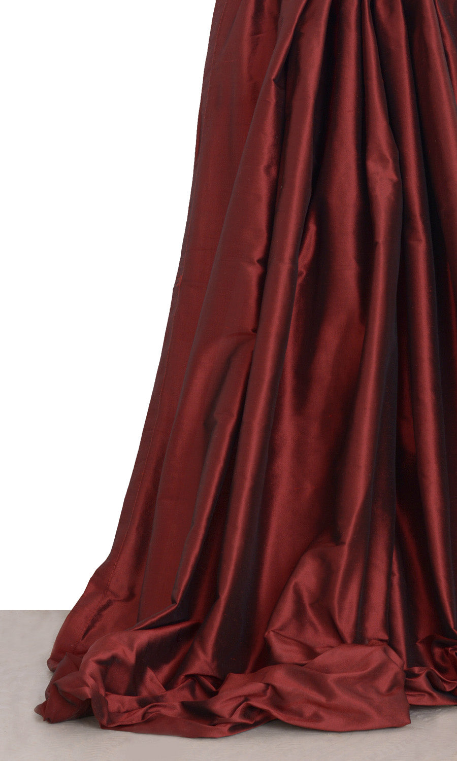 Shantung Silk Window Treatments Fabric Sample (Burgundy Red)