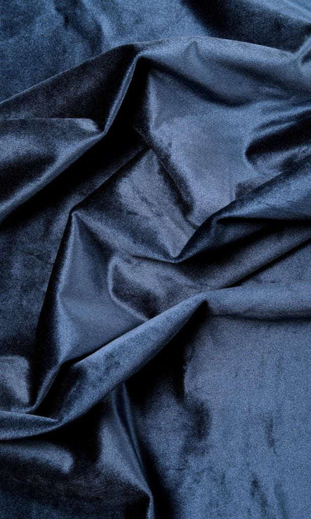 Velvet Window Treatments Fabric By the Metre (Navy Blue)