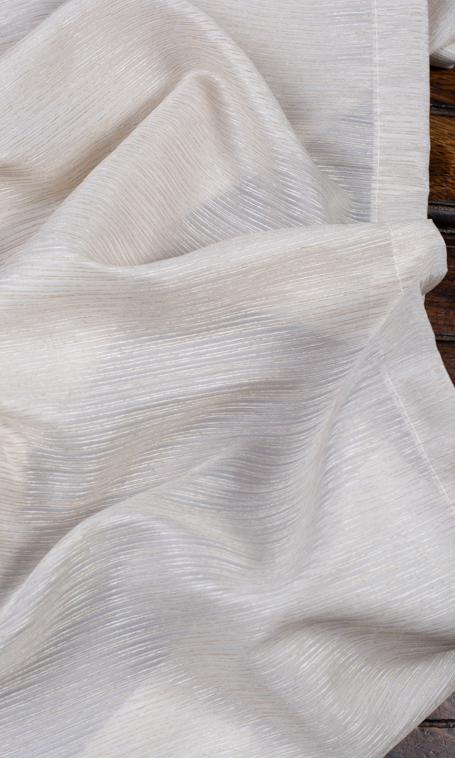 Textured Sheer Window Treatments Fabric Sample (Pale Beige/ Warm Ivory)