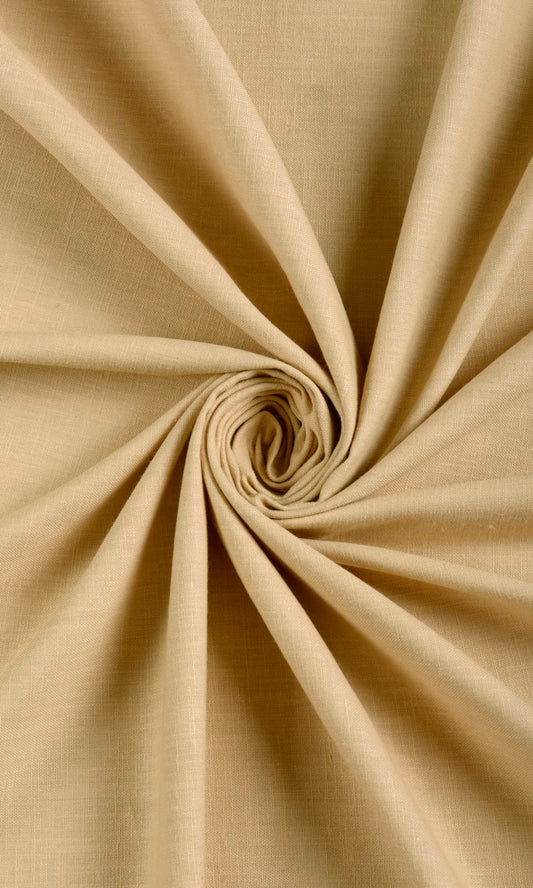 Poly-Cotton Home Décor Fabric By the Yard (Mustard Yellow/ Wheat Beige)