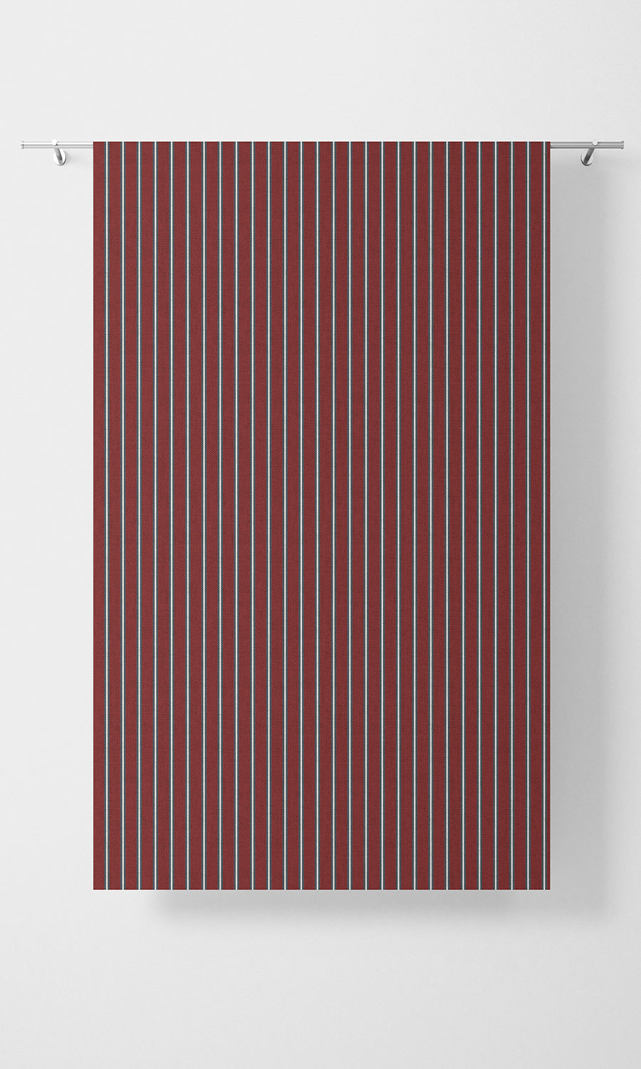 Modern Striped Free Fabric Material Sample (Slate Grey/ Red)