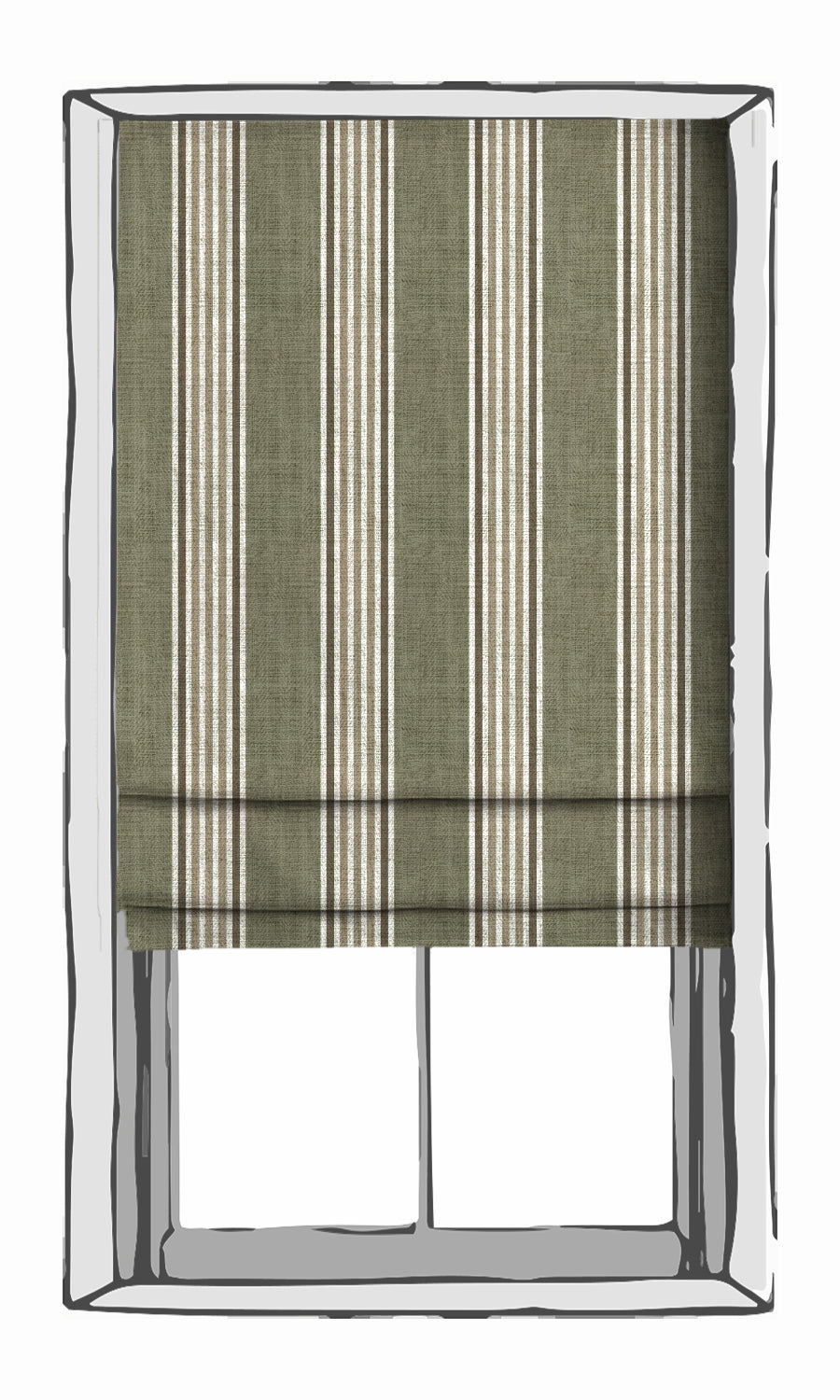 Striped Print Free Fabric Material Sample (Olive Green/ Browns)