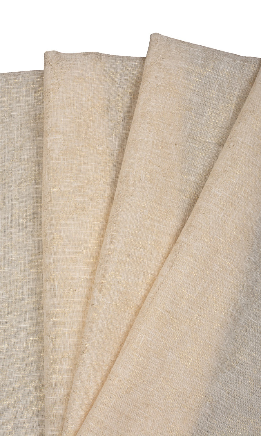 Metallic Accents Sheer Fabric By the Yard for Curtains & Drapes (Beige)