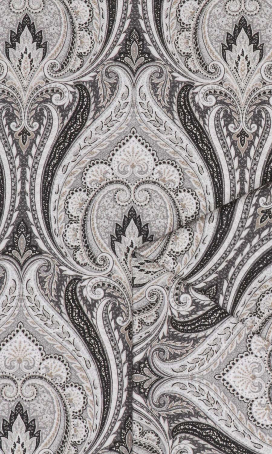 Floral Damask Fabric Material By the Yard (Grey/ Charcoal)