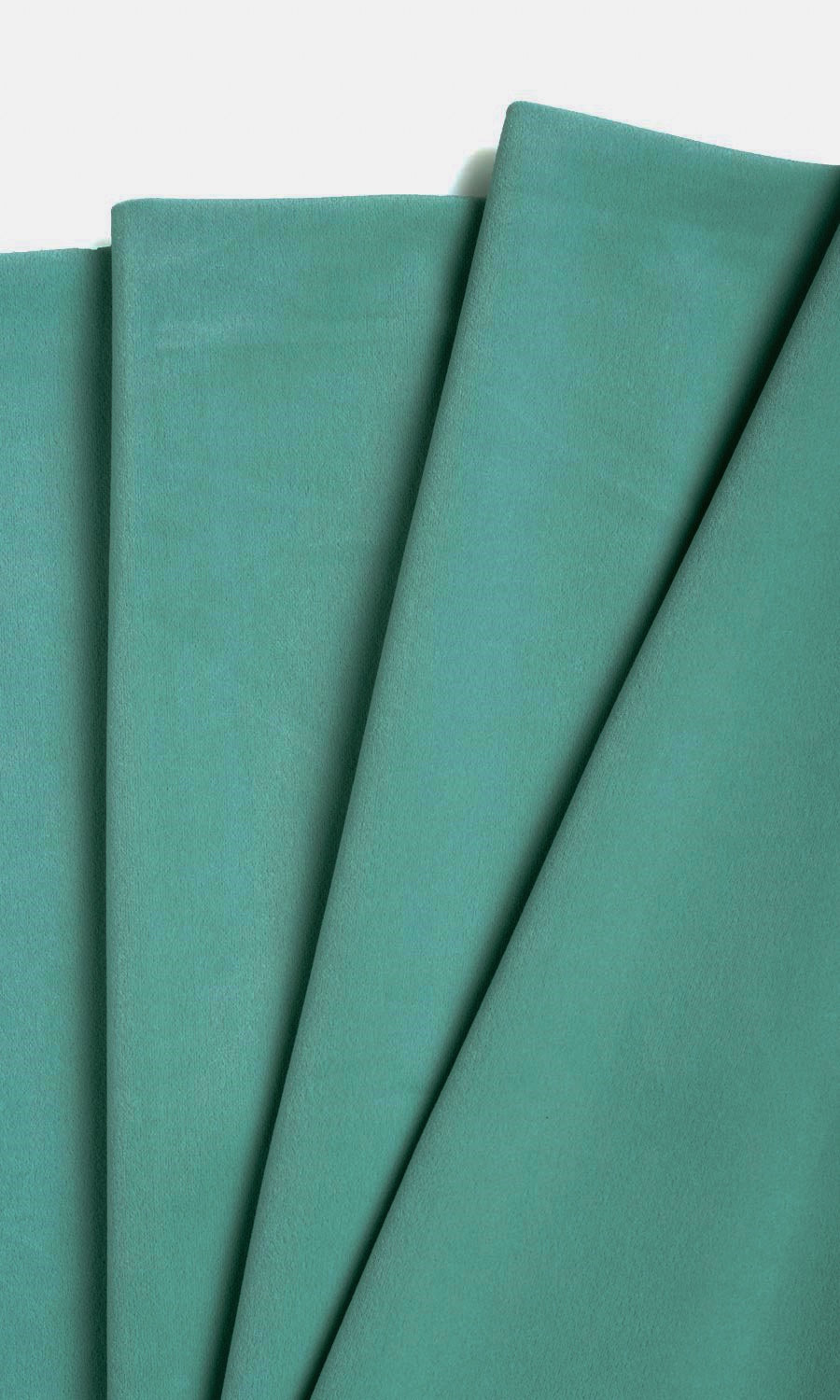 Velvet Window Treatments Fabric By the Yard (Green/ Blue)