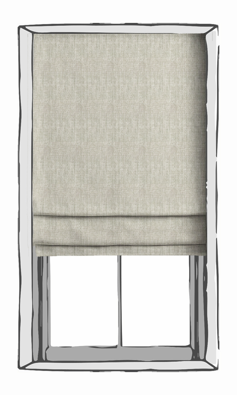 Herringbone Textured Window Treatments Fabric Sample (Grey)