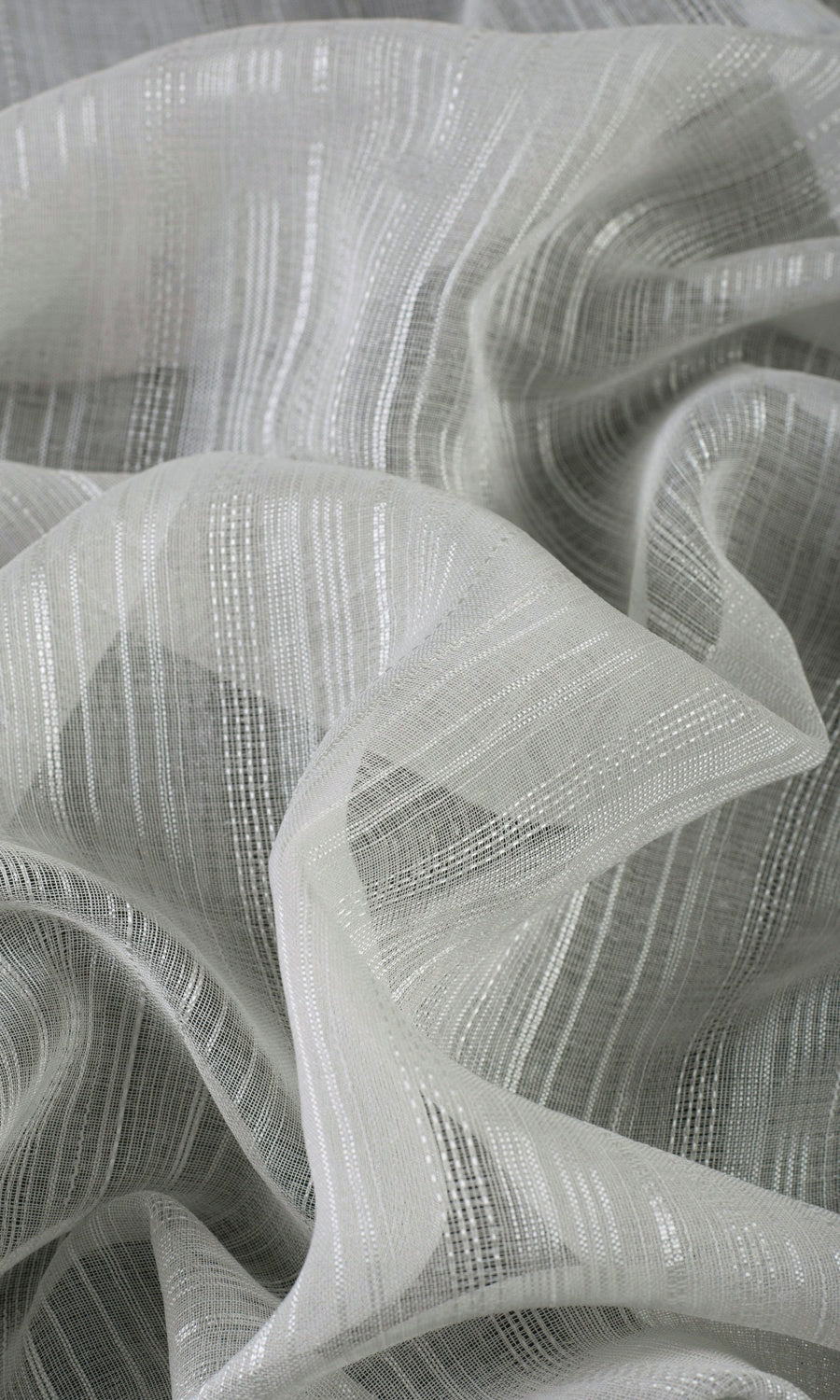 Woven Striped Sheer Fabric Sample for Curtains & Drapes (Grey)