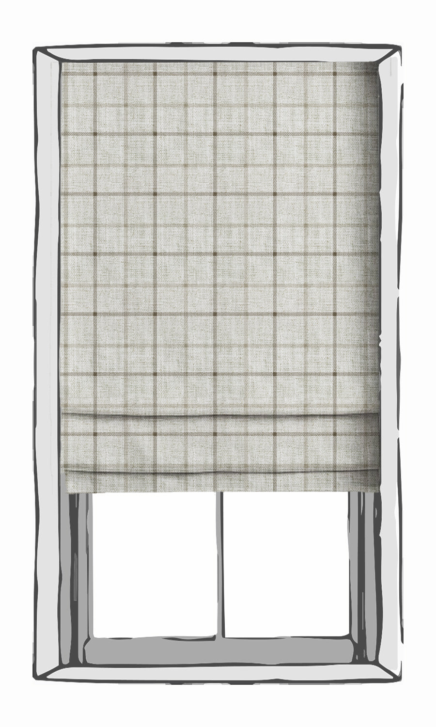 Checked Free Fabric Material Sample (Ivory/ Sand Beige)
