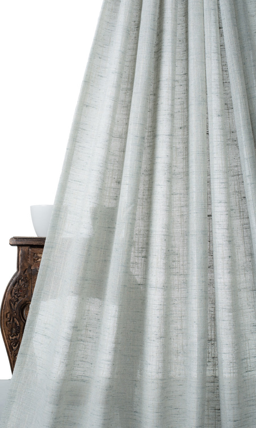 Semi-Sheer Linen Texture Fabric By the Yard for Curtains & Drapes (Aqua Blue)