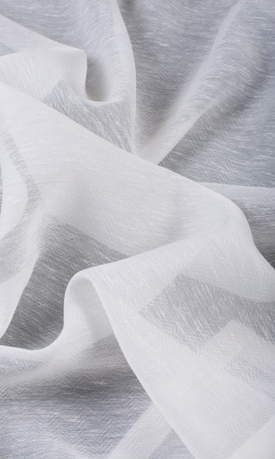 Textured Sheer Window Treatments Fabric By the Yard (White)