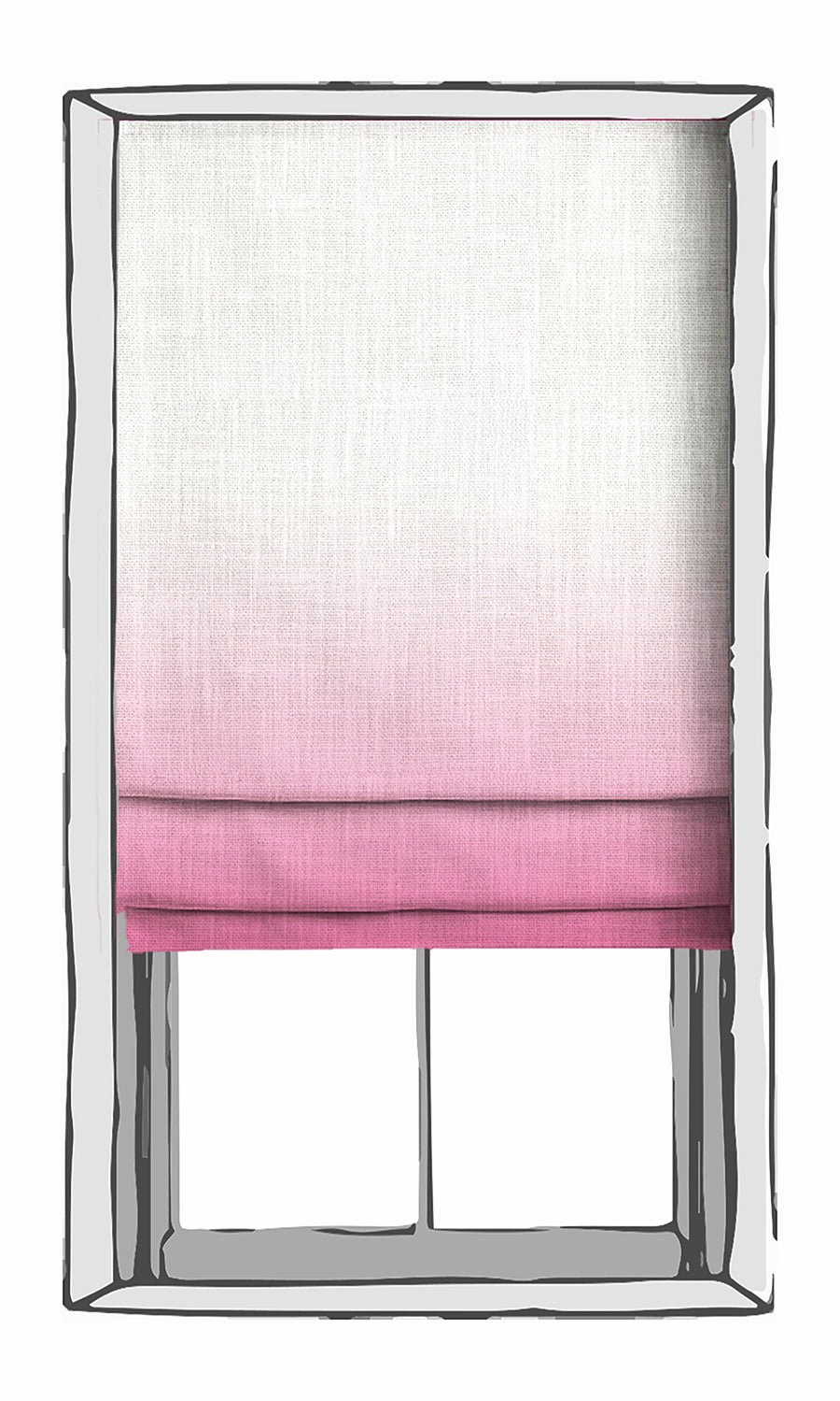2-Tone Ombre Curtain Panels for Living, Bedroom, Kitchen, Bathroom (Pink)