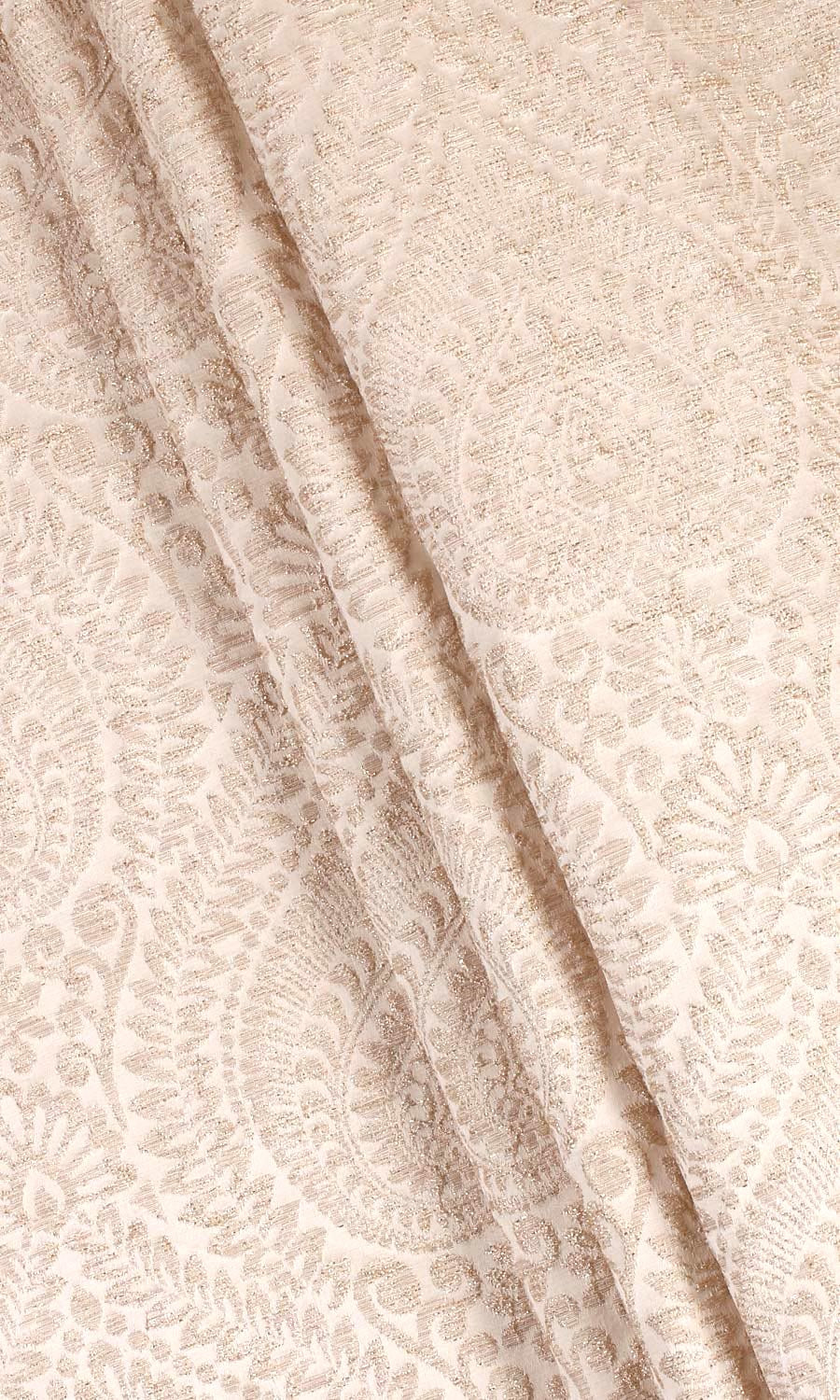 Textured Floral Home Textile Fabric Material By the Yard (Pale Beige)