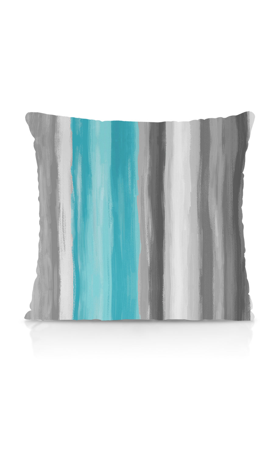 Dimout Striped Free Fabric Material Sample (Grey/ Turquoise Blue)