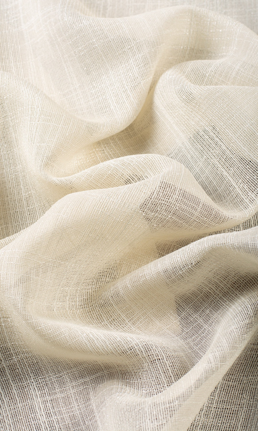 Textured Stripe Sheer Home Décor Fabric By the Yard (Almond Cream)