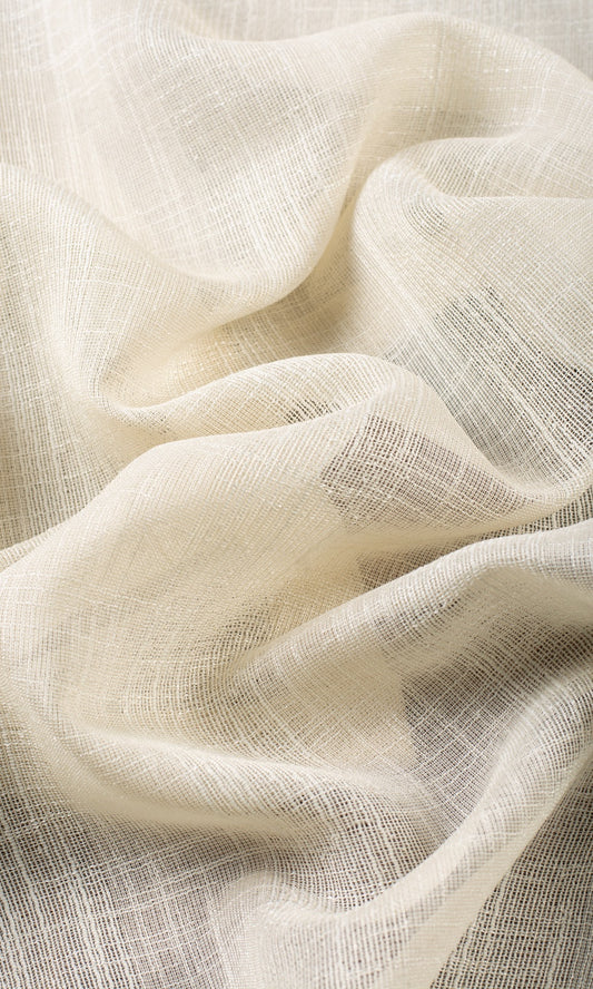 Textured Stripe Sheer Home Décor Fabric By the Yard (Almond Cream)