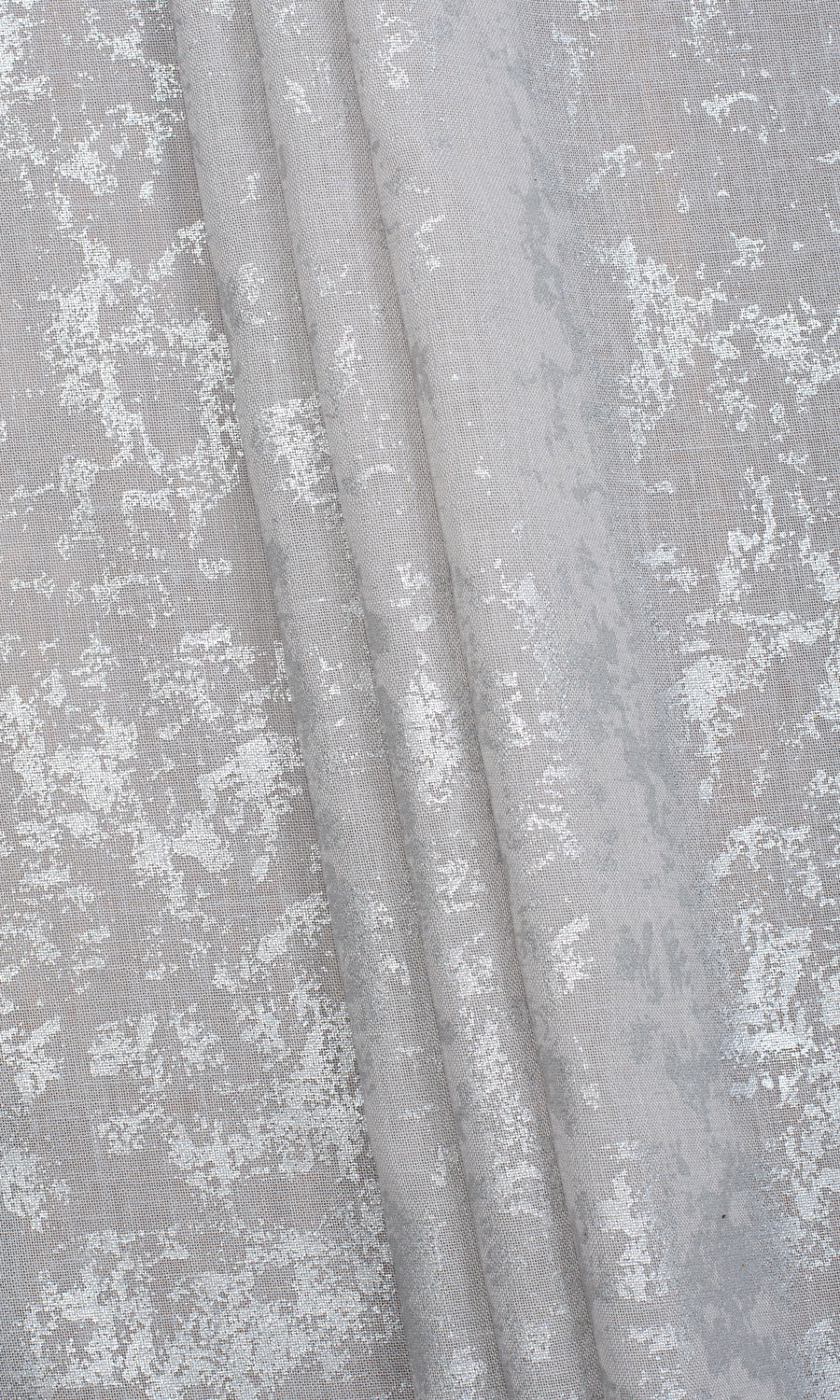 Metallic Accents Sheer Fabric Material By the Yard (Gray)