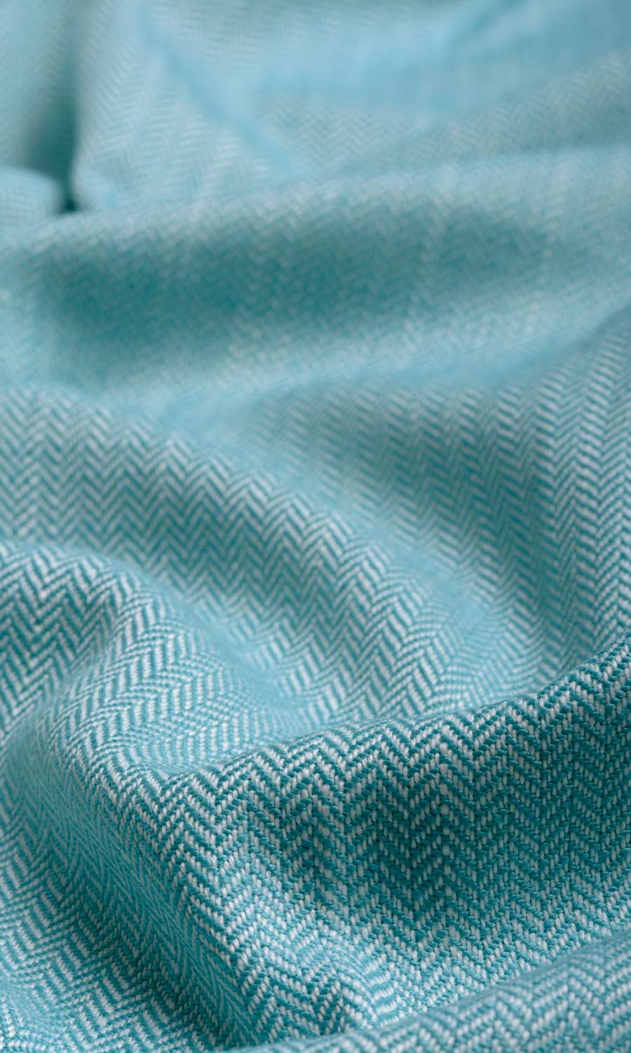 Herringbone Textured Window Treatments Fabric By the Yard (Blue)