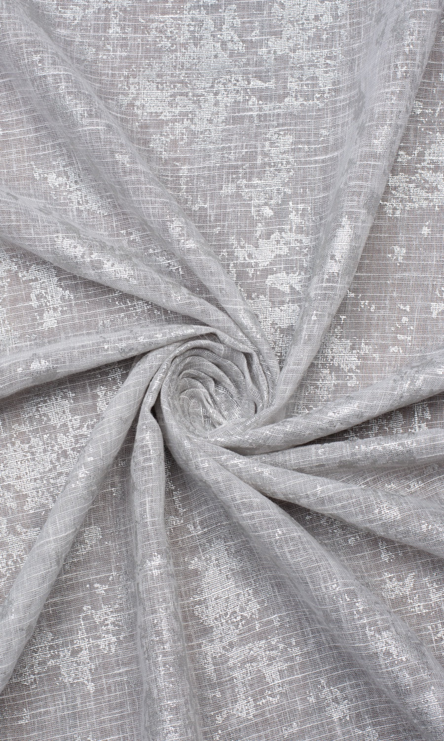 Semi-Sheer Home Textile Fabric Material Sample (Gray/ Silver)
