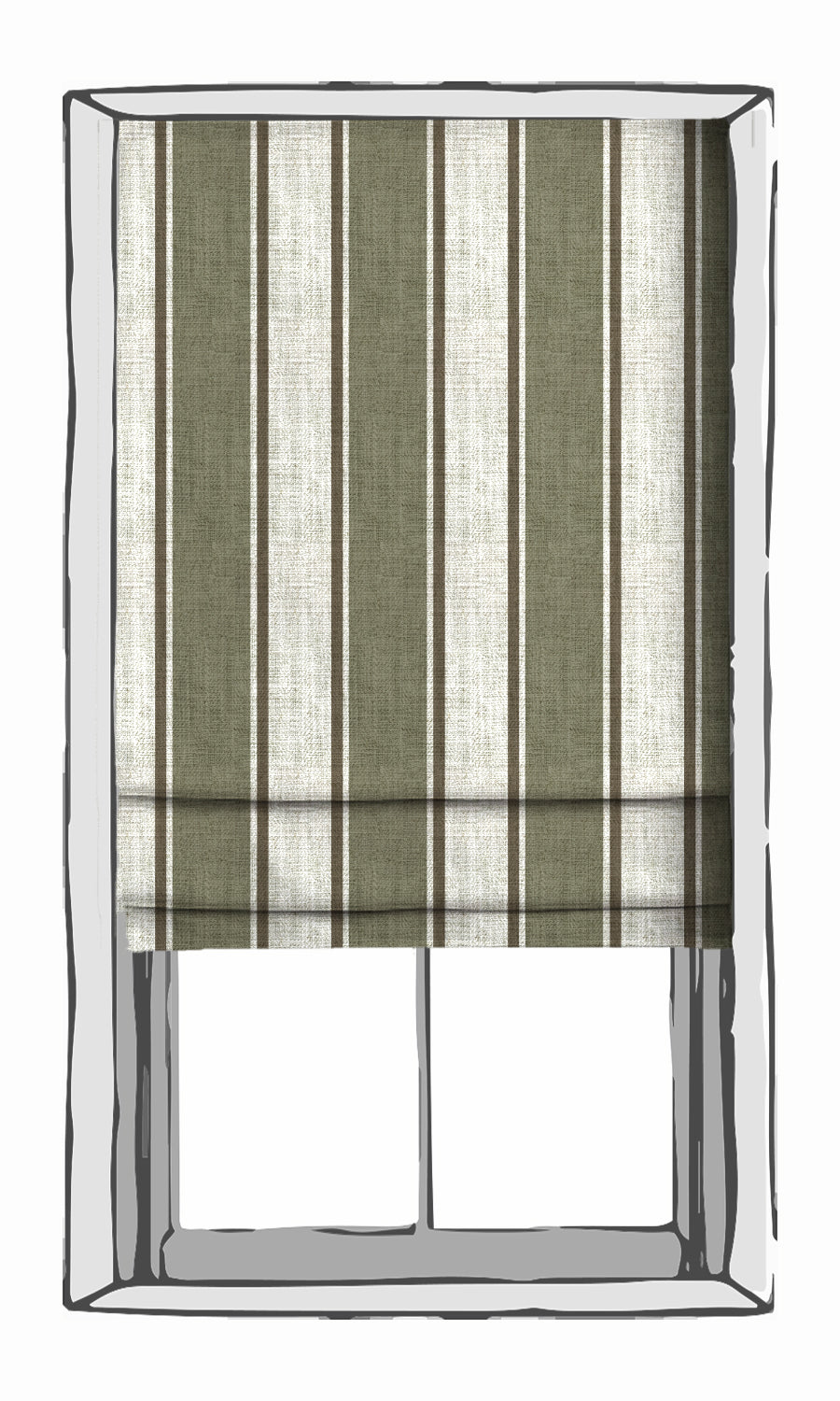Striped Fabric Material By the Yard (Green/ Brown)