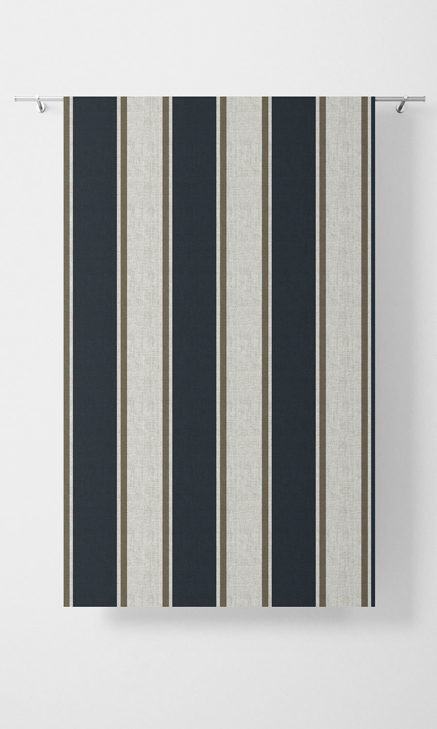 Geometric Home Textile Fabric Material Sample (Navy Blue/ Brown)