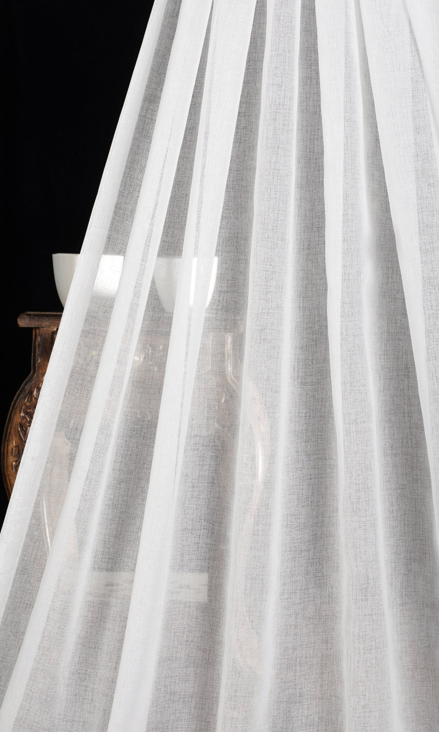 Plain Sheer Home Textile Fabric Material By the Yard (White)