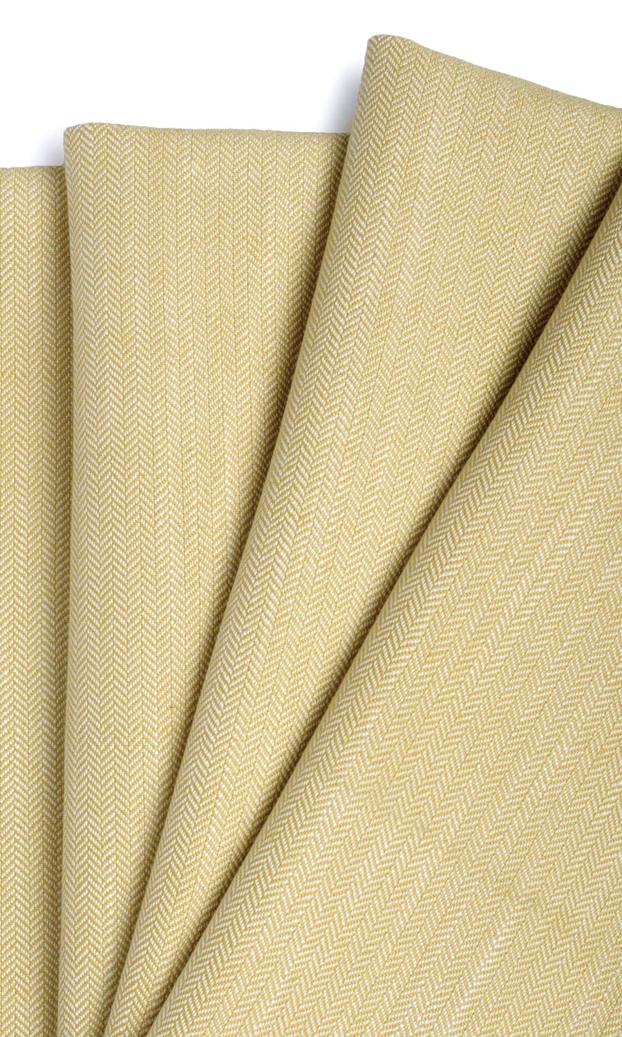 Herringbone Textured Fabric Sample for Curtains & Drapes (Yellow)