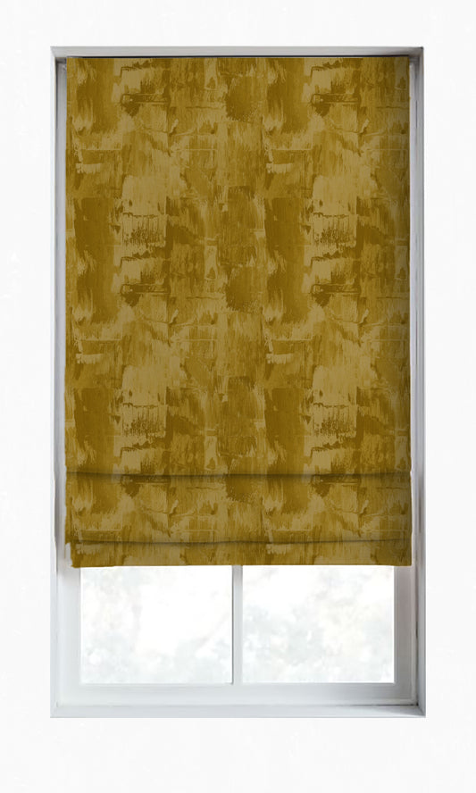 Room Darkening Striped Home Décor Fabric By the Yard (Yellow/ Brown/ Green)