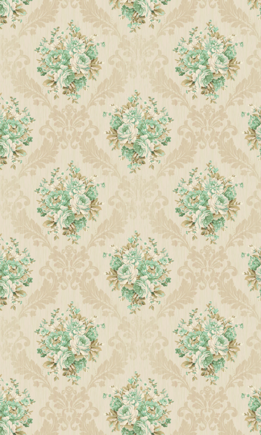 Dimout Floral Home Textile Fabric Material By the Yard (Beige/ Moss/ Aqua)