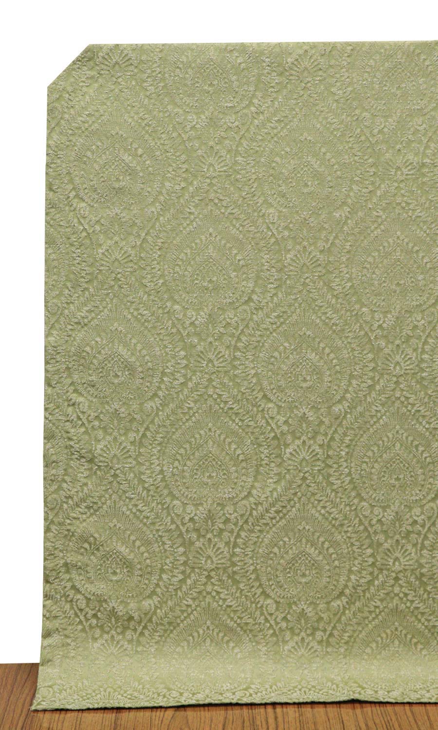 Textured Floral Window Treatments Fabric By the Yard (Green)