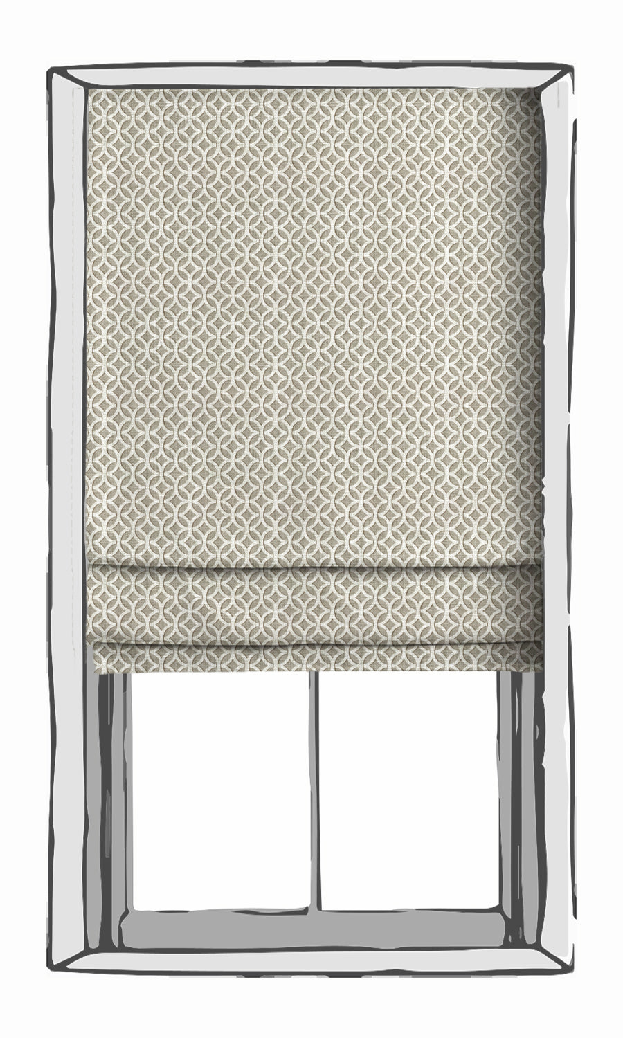 Geometric Print Window Treatments Fabric By the Metre (Warm Grey)