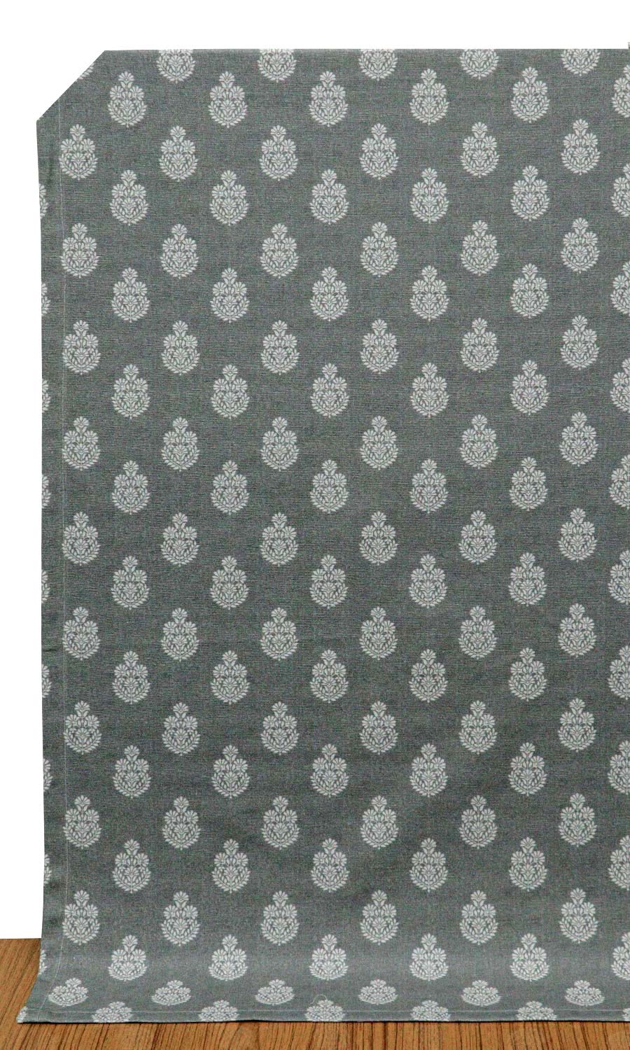 Floral Cotton Window Treatments Fabric By the Yard (Grey/ Black)