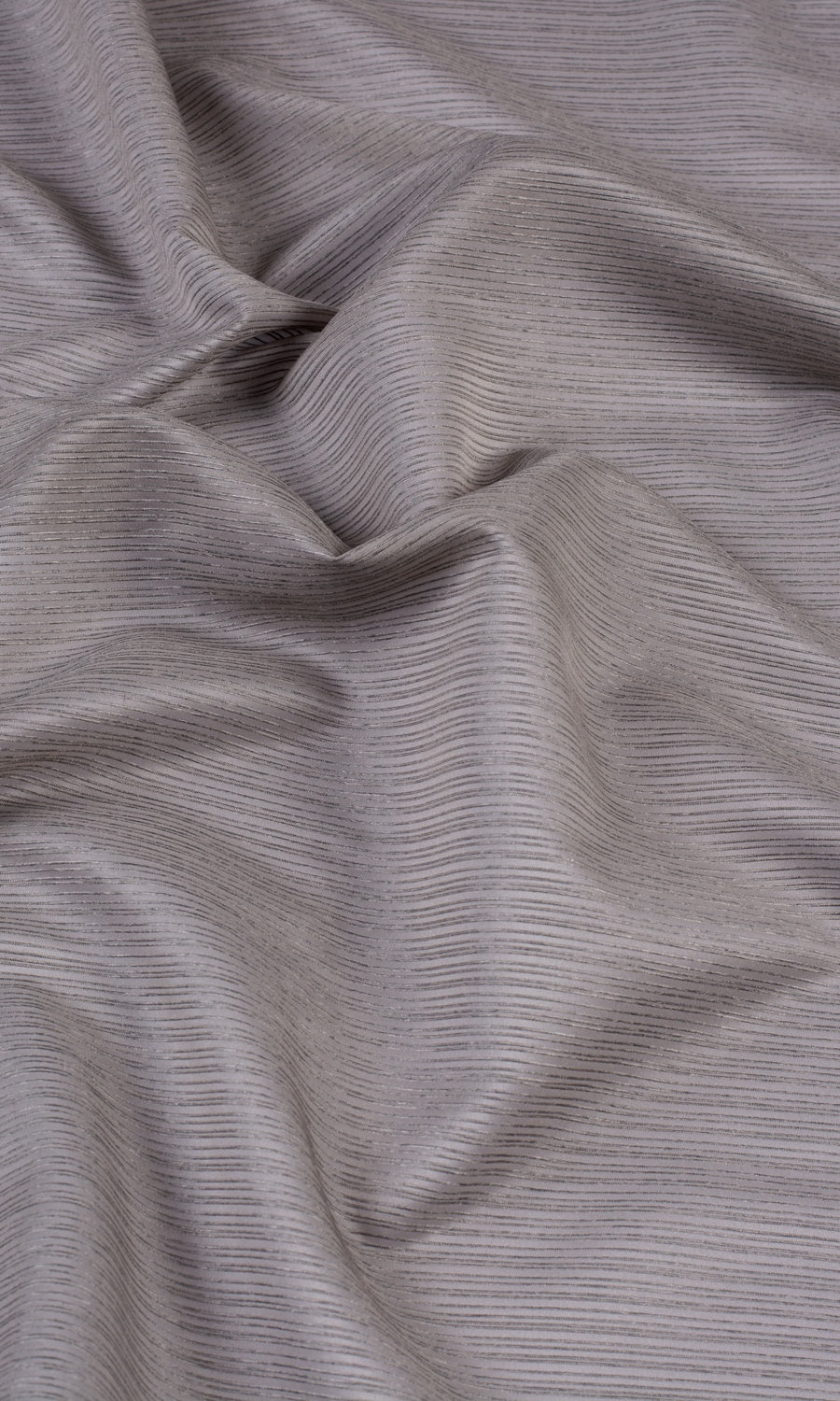 Striped Sheer Free Fabric Material Sample (Coffee Brown)