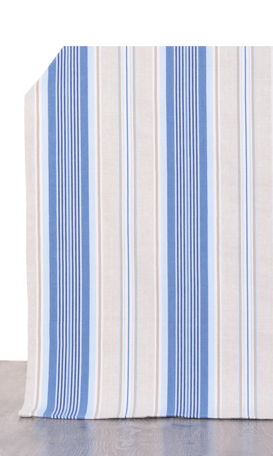 Barcode Striped Pattern  Home Décor Fabric By the Yard (Blue/ Beige)