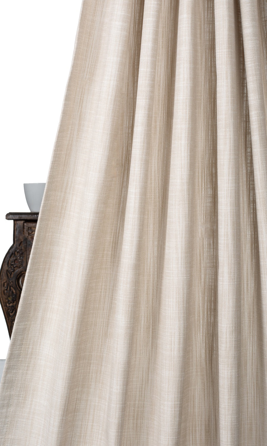 Linen-Textured Home Textile Fabric Material Sample (Pale Beige)