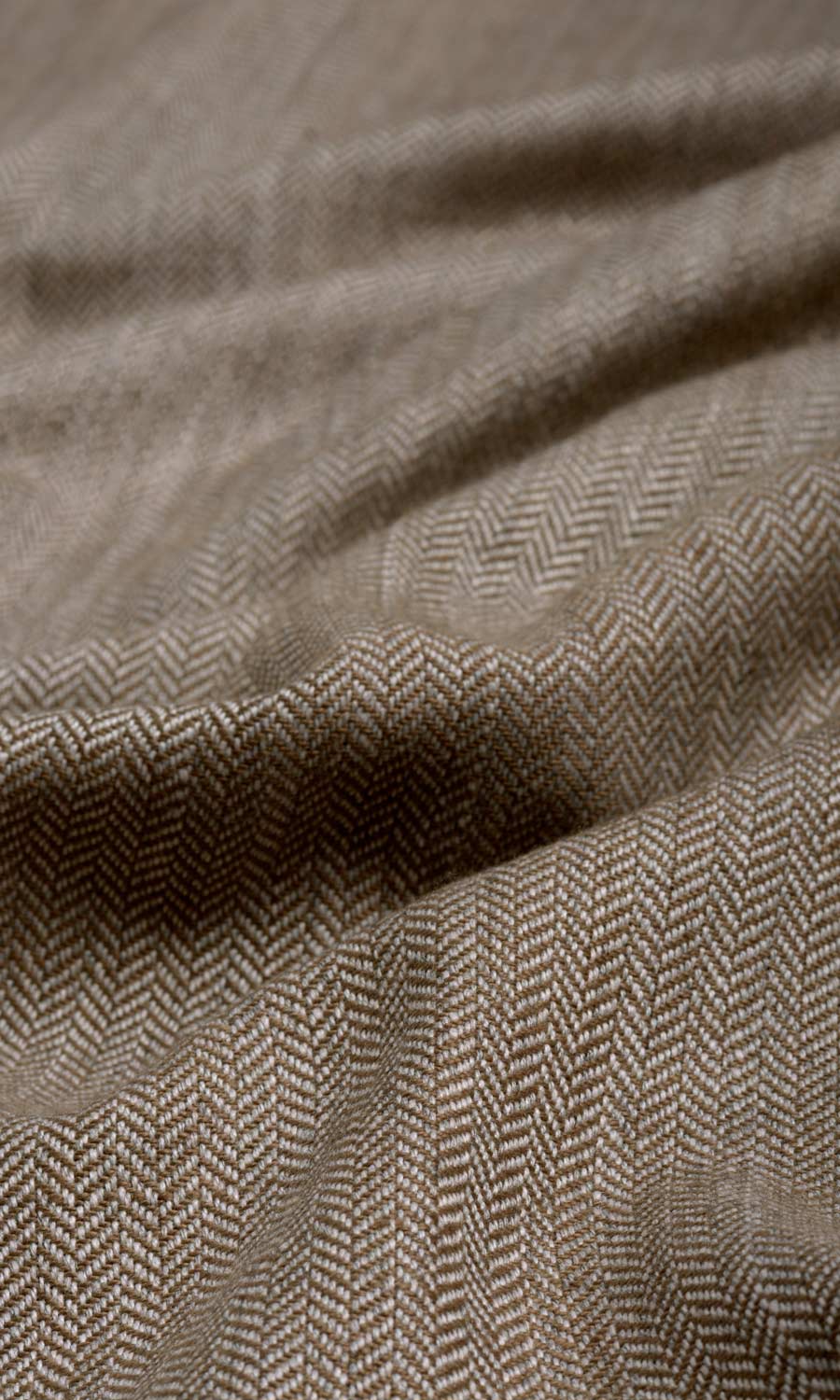 Herringbone Textured Home Textile Fabric Material Sample (Brown)