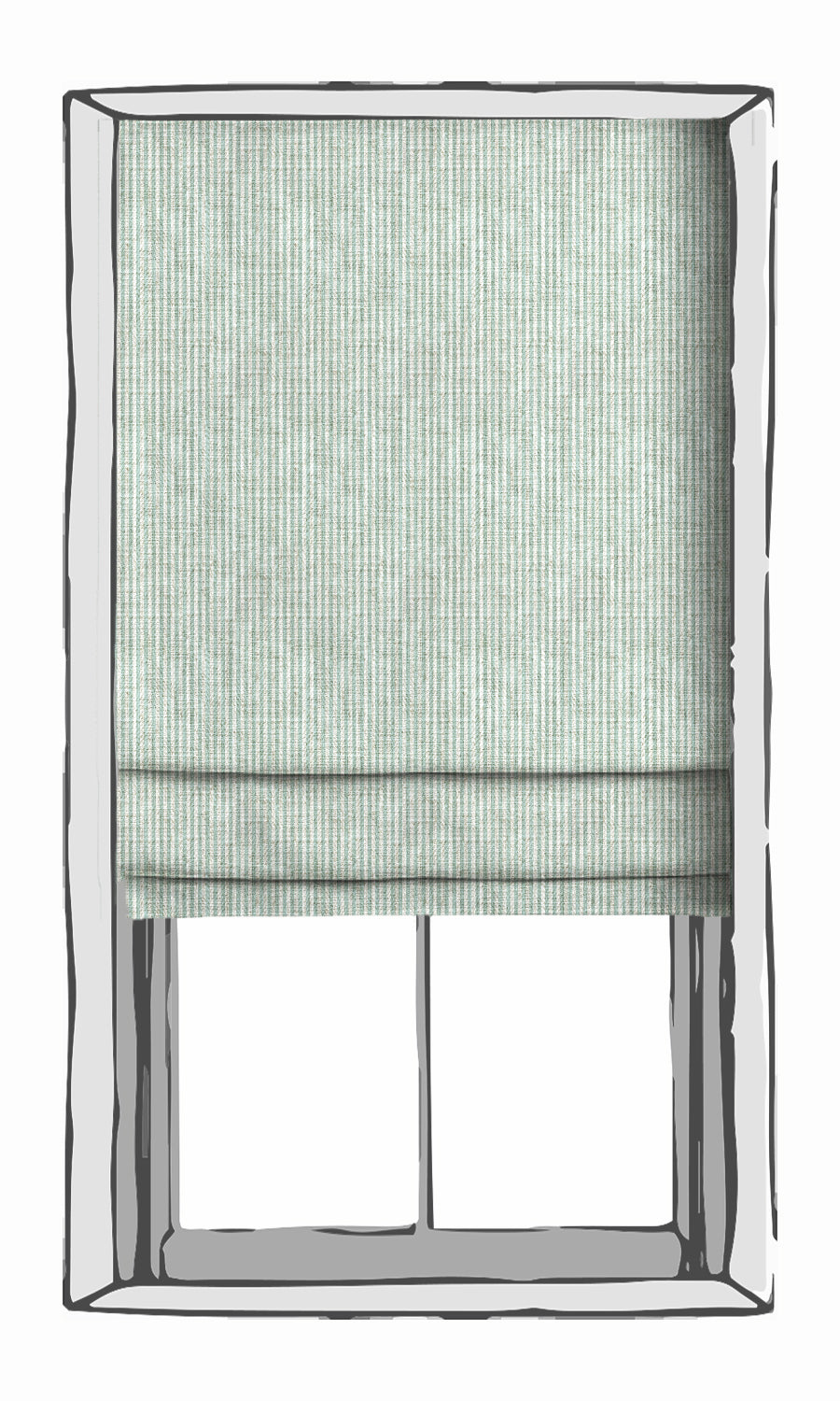Striped Window Treatments Fabric By the Yard (Aqua Blue/ White)