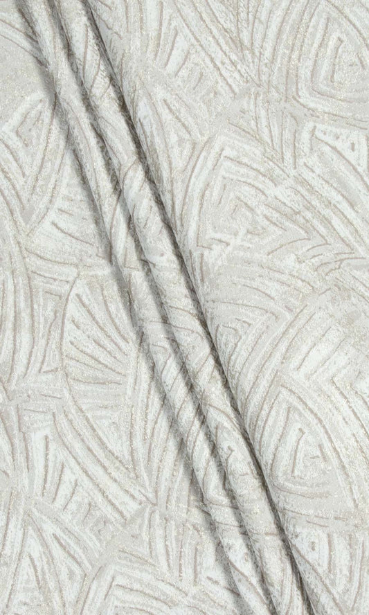 Self-Patterned Poly-Cotton Home Décor Fabric By the Yard (White/ Cream)