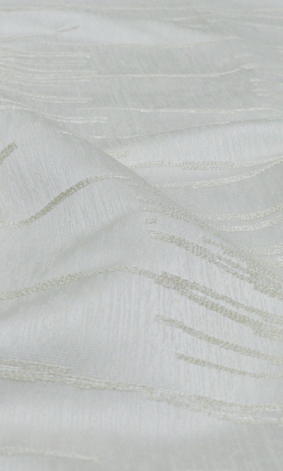 Abstract Print Fabric Material By the Yard (White/ Ivory)