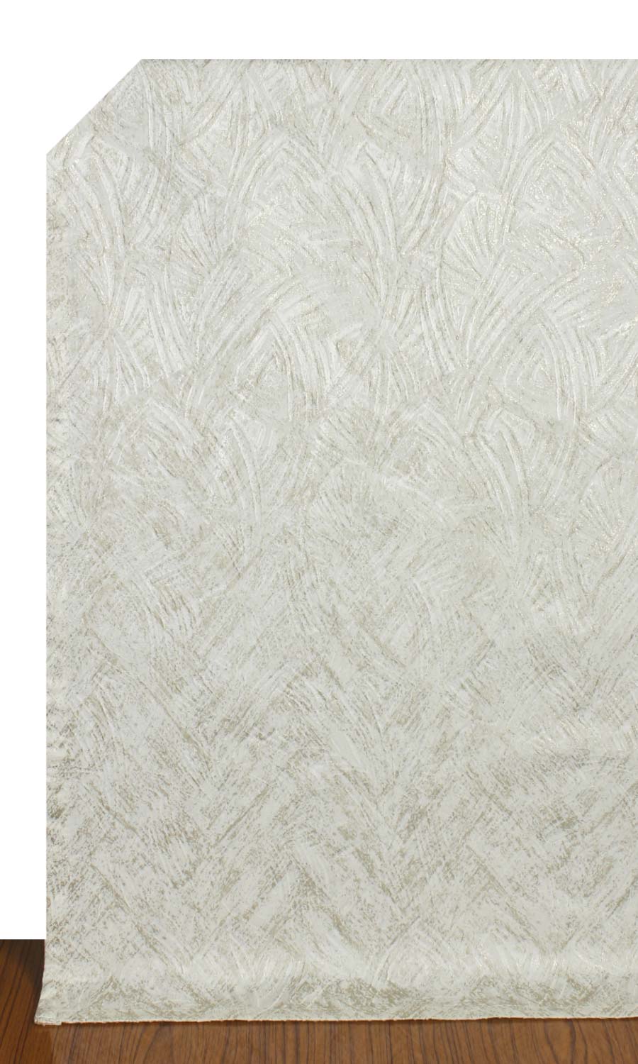 Patterned Poly-Cotton Window Treatments Fabric By the Yard (Pale Beige/ Cream)