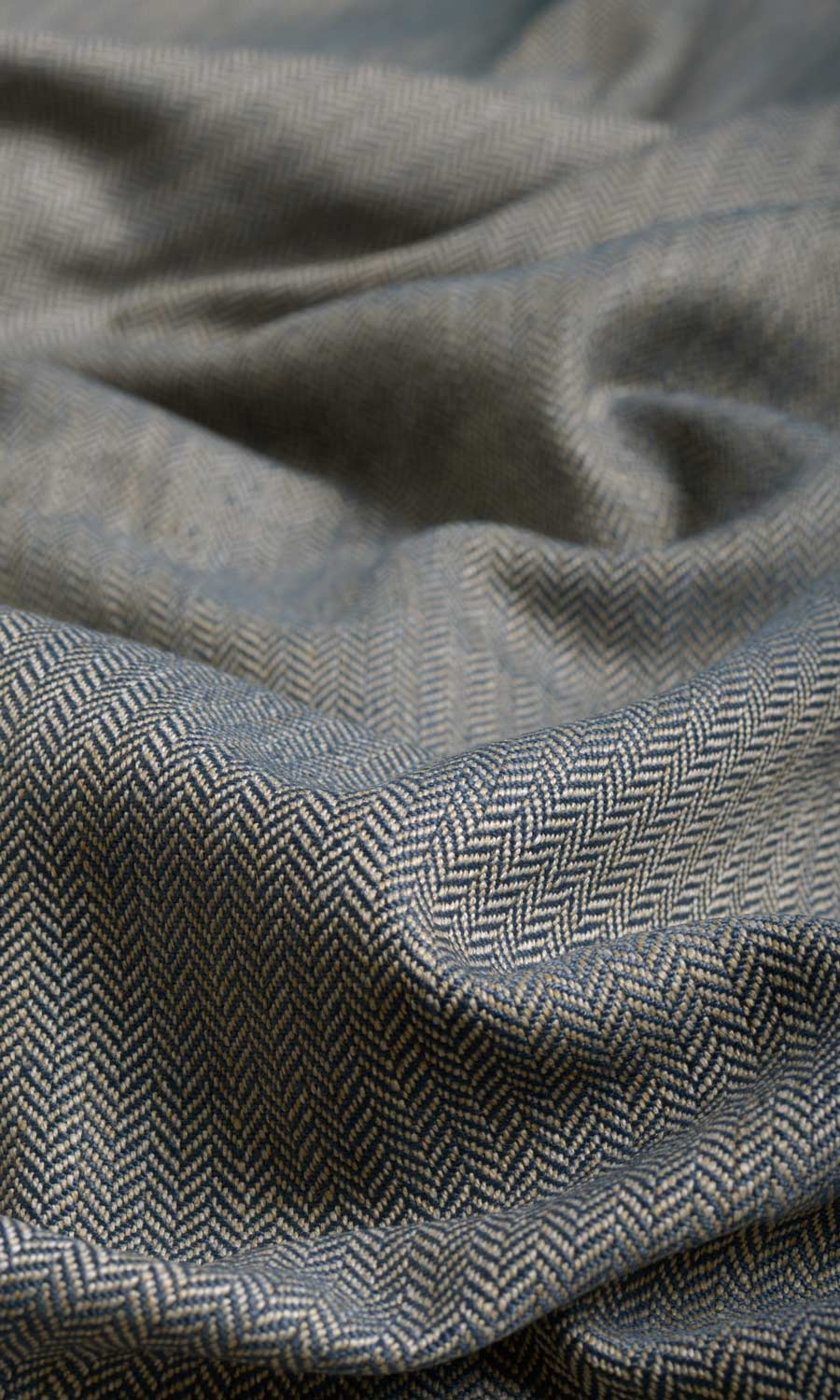Herringbone Fabric Material By the Yard (Navy Blue/ Brown/ Grey)