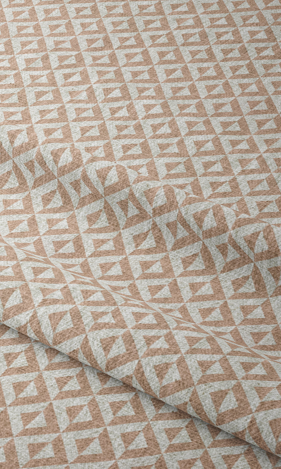 Geometric Print Window Treatments Fabric By the Metre (Blush Pink/ White)