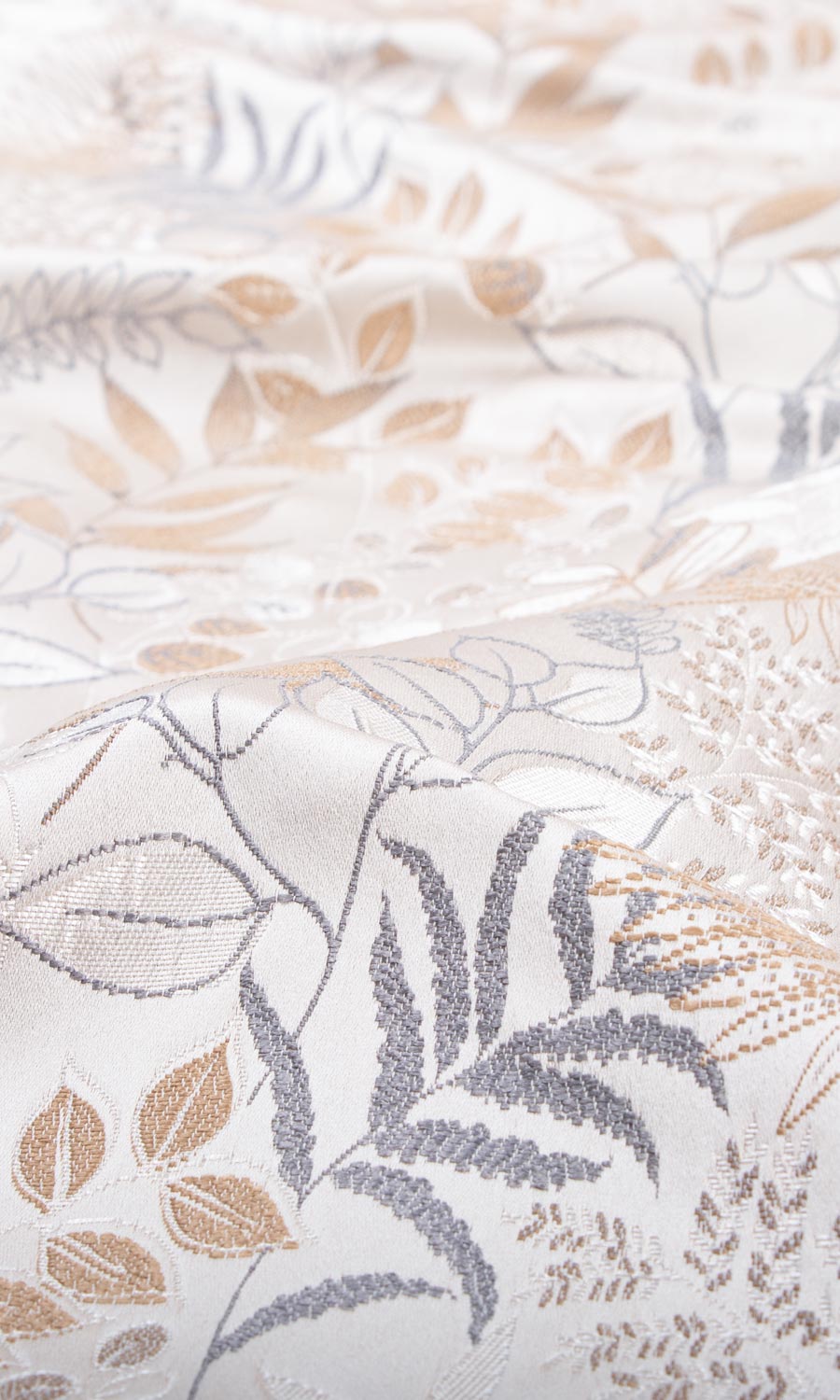 Botanical Home Textile Fabric Material By the Yard (Gray)
