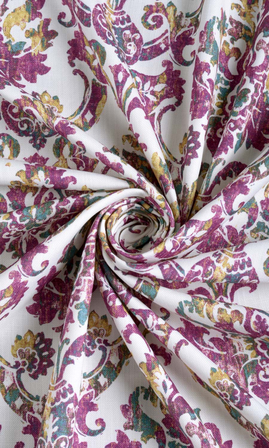 Damask Print Fabric Sample for Curtains & Drapes (Pink/ Purple)