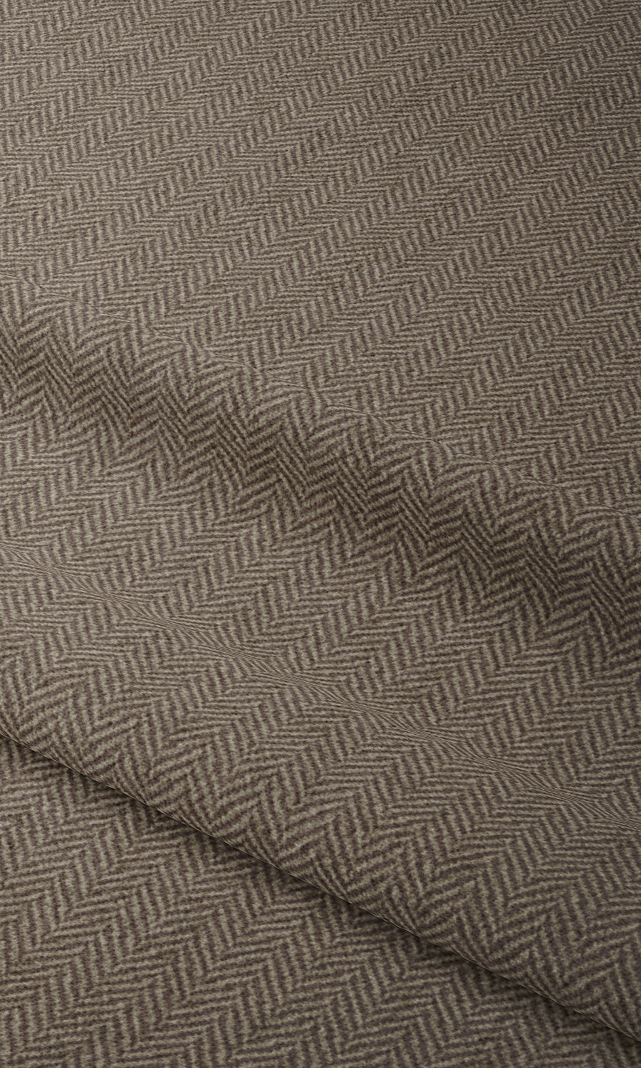 Herringbone Textured Home Textile Fabric Material Sample (Brown)