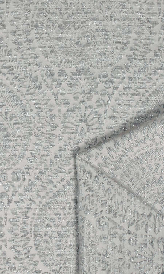 Textured Floral Home Décor Fabric By the Yard (Silver Grey)
