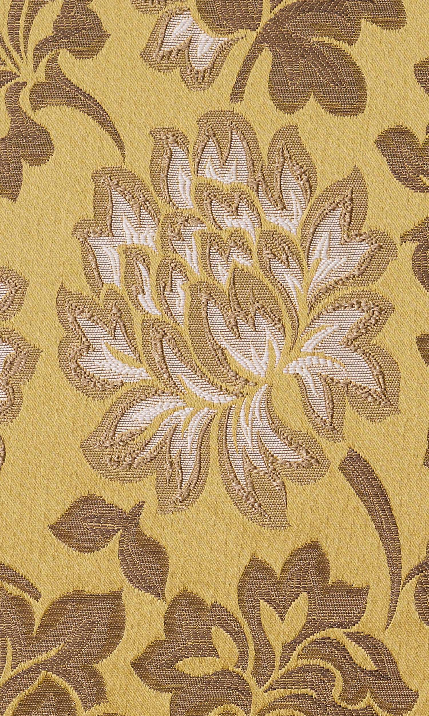 Floral Home Textile Fabric Material Sample (Mustard)
